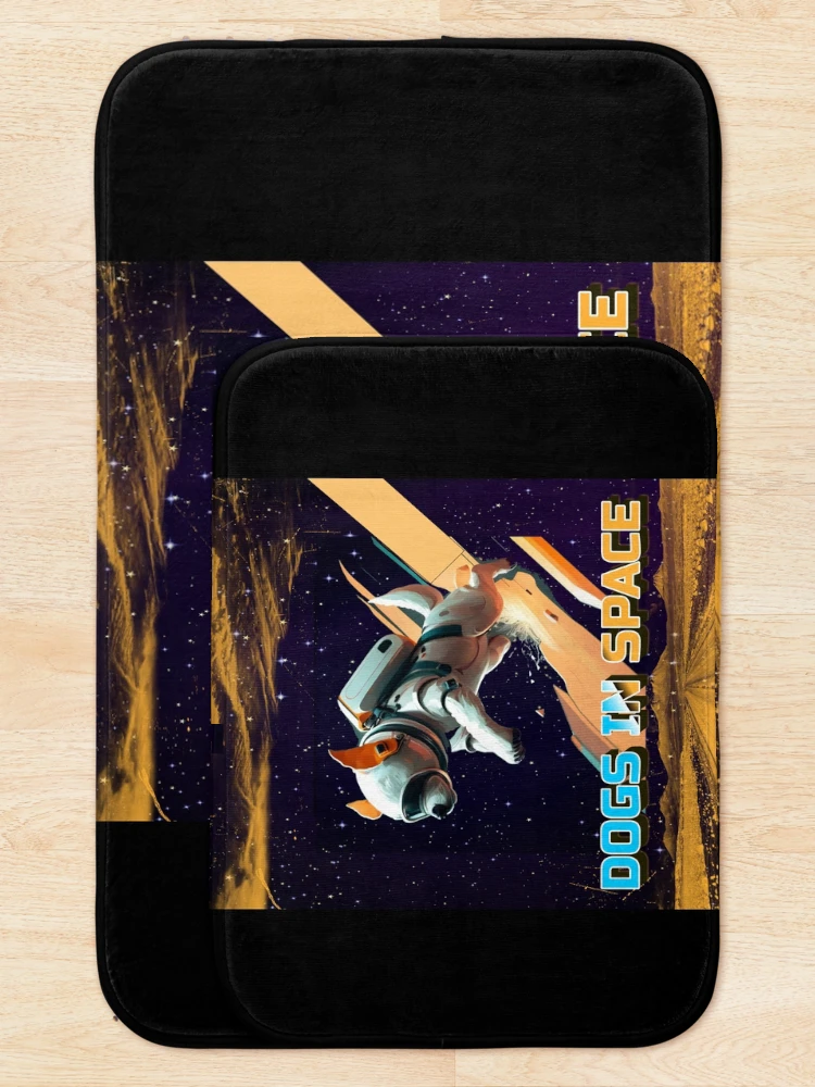 Thumbnail 5 of 6, Bath Mat, Dogs In Space - Jet Pack designed and sold by Coder-T.