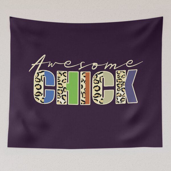 Item preview, Awesome Chick Leopard Print Text Retro Family Quote designed and sold by CRHPOD20.