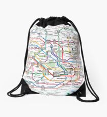 Tokyo Metro Subway Map Drawstring Bag