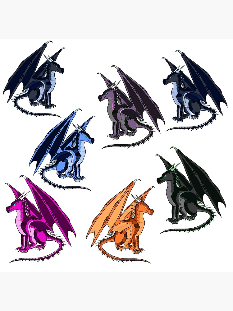 Dragon pack of 7 dragons Art Board Print for Sale by