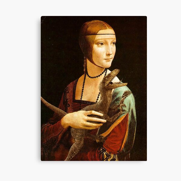 Lady with a Velociraptor Canvas Print