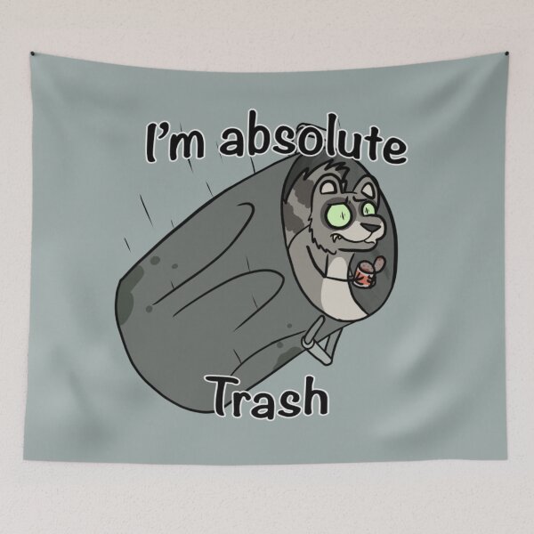 Item preview, I'm Absolute Trash: Racoon in a falling trash can designed and sold by DolmanceWorks.