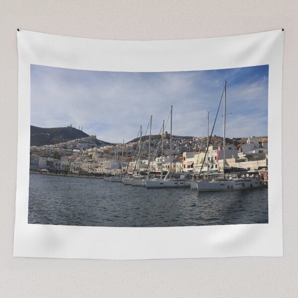 Item preview, Greek island harbour designed and sold by zumi.