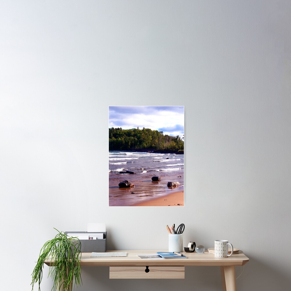 Rocks Along The Shore Poster