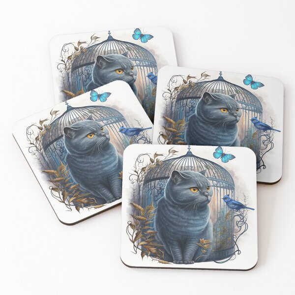 Item preview, British Shorthair Emerging From A Bird Cage designed and sold by Nocturne  Paws.