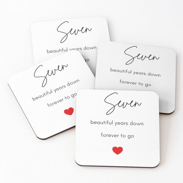 Item preview, Seventh Anniversary Card, Seven Years Down Forever To Go, 7th Anniversary Gift, Card For Boyfriend, Card For Girlfriend, 7th Anniversary Card designed and sold by helkav.