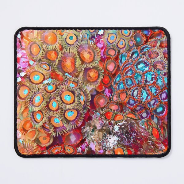 Item preview, Red, Orange, and Blue Pastel Zoa - Coral Reef Zoanthids from Fiji designed and sold by OceanVentures.