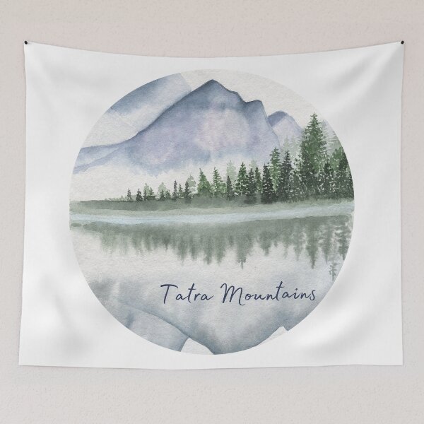 Item preview, Zakopane Tatra Mountains Lake View Water Color designed and sold by steelskydesigns.