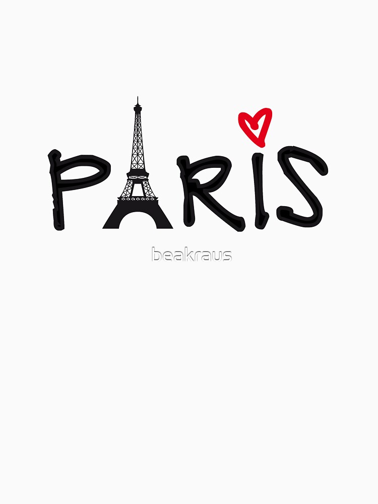 Imagen 7 de 7, Camiseta clásica con la obra París con la Torre Eiffel y el corazón rojo, diseñada y vendida por beakraus.