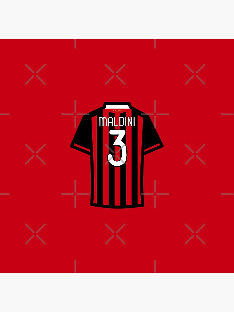 Maldini #3 ACM Red Black 09/10 Farewell Football Jersey 