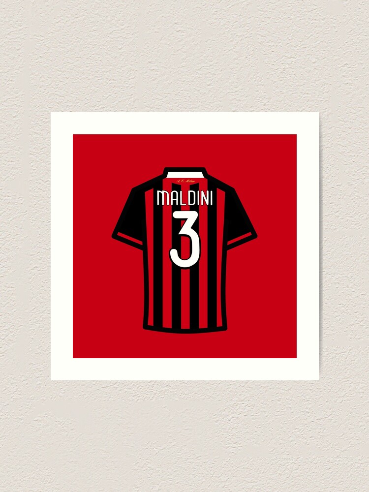 Maldini #3 ACM Red Black 09/10 Farewell Football Jersey 
