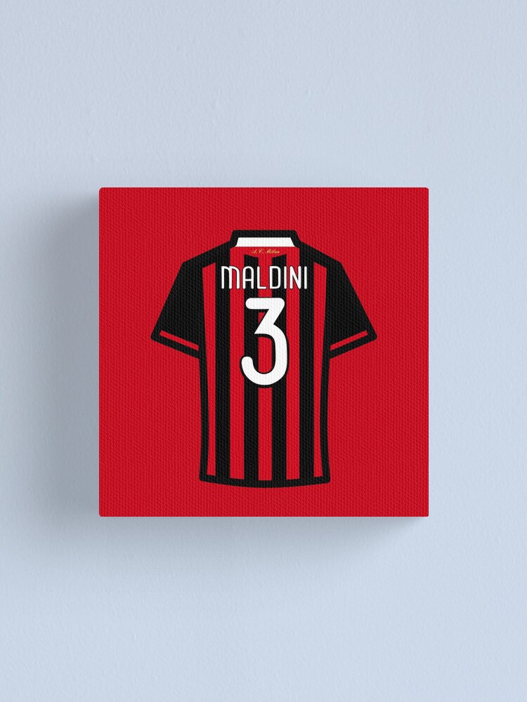 Maldini #3 ACM Red Black 09/10 Farewell Football Jersey 