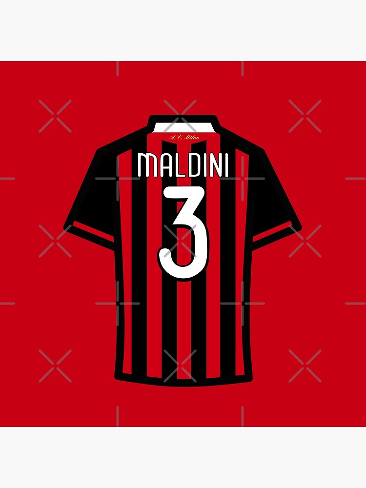 Maldini #3 ACM Red Black 09/10 Farewell Football Jersey 