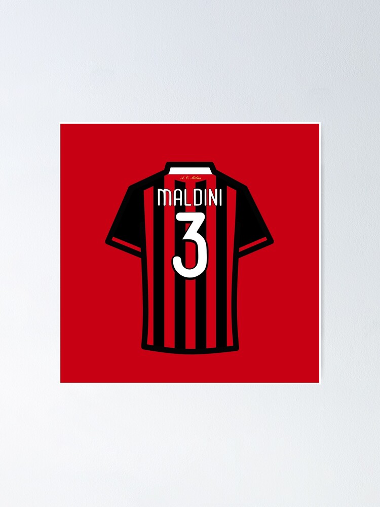 Maldini #3 ACM Red Black 09/10 Farewell Football Jersey 