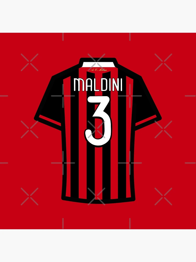 Maldini #3 ACM Red Black 09/10 Farewell Football Jersey 