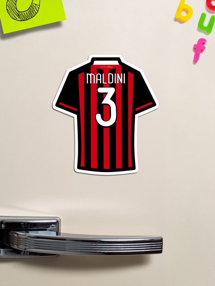 Maldini #3 ACM Red Black 09/10 Farewell Football Jersey