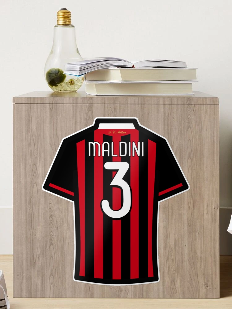 Maldini #3 ACM Red Black 09/10 Farewell Football Jersey 