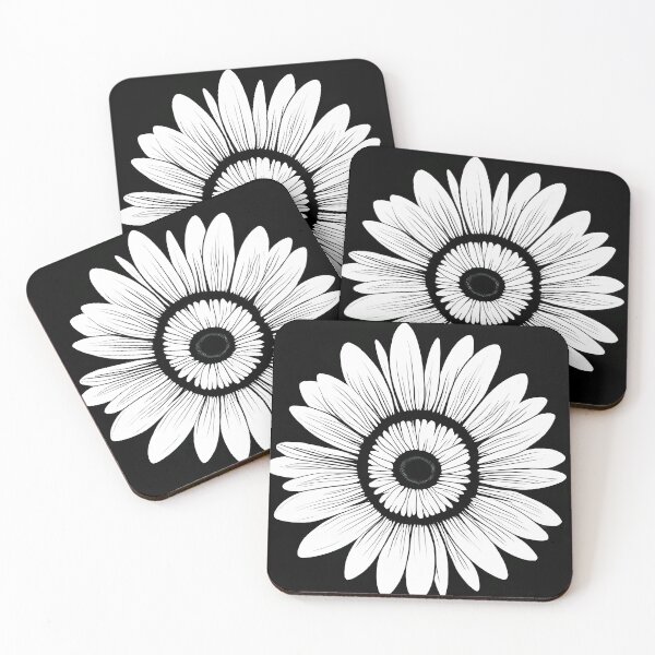 Item preview, Black and White Daisy Flower Design designed and sold by LeoLabs.