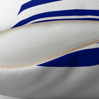 Thumbnail 2 of 3, Throw Pillow, Navy blue and white stripe pattern designed and sold by HEVIFineart.