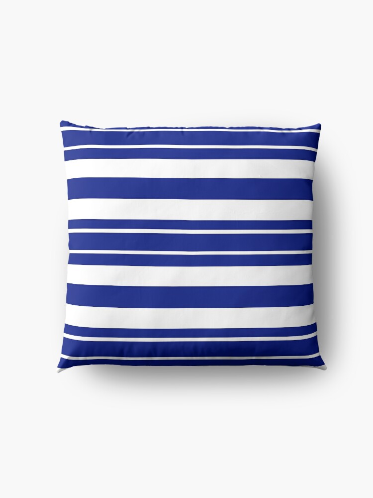 Alternate view of Navy blue and white stripe pattern Floor Pillow