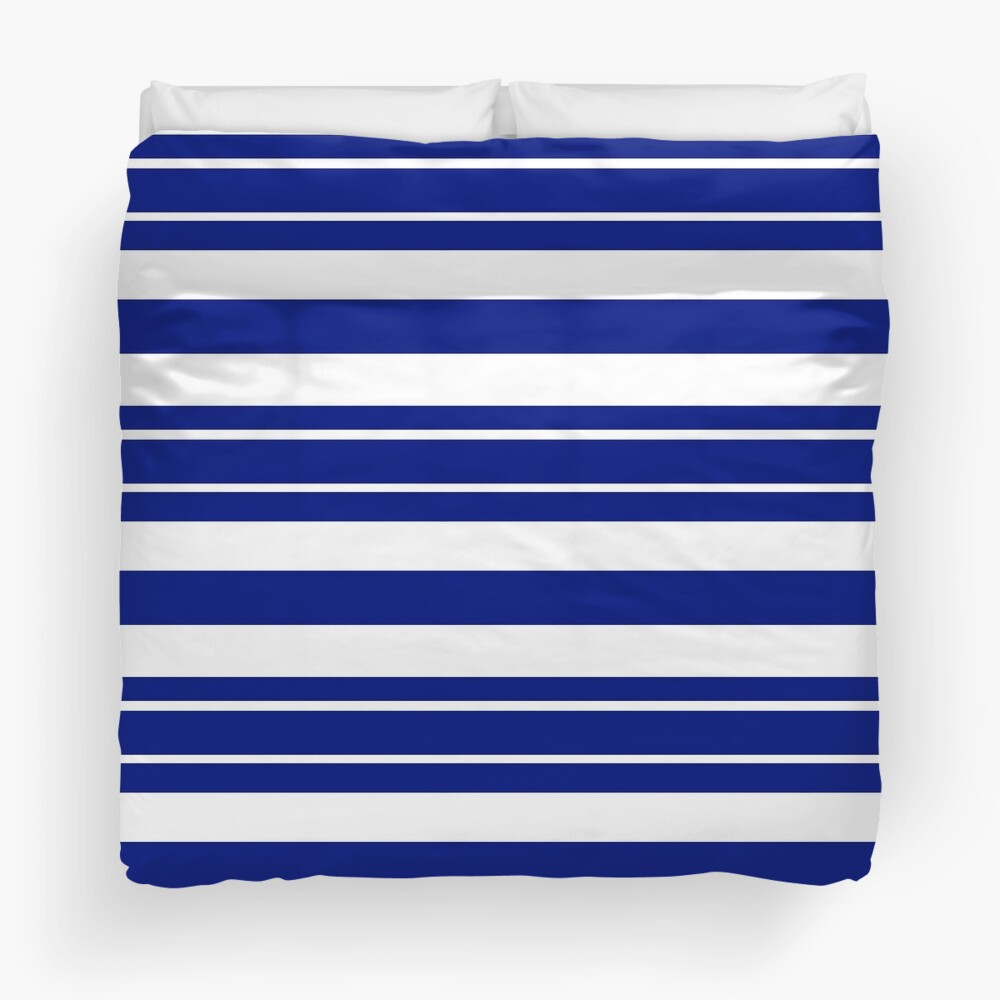 Navy blue and white stripe pattern Duvet Cover