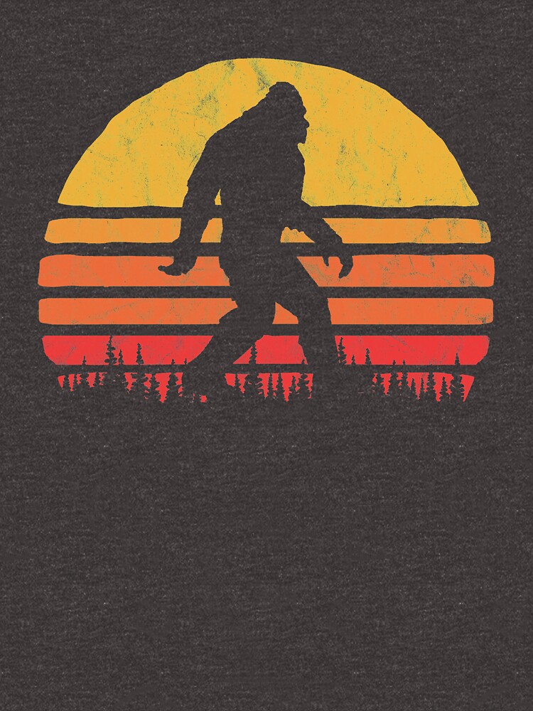 Retro Bigfoot Silhouette Sun T-Shirt - Believe!