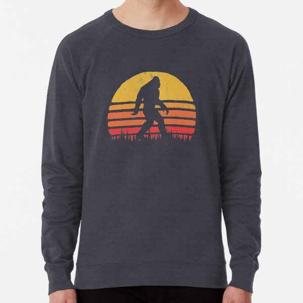 Retro Bigfoot Silhouette Sun Vintage - Believe! Lightweight Sweatshirt