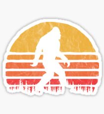 Retro Bigfoot Silhouette Sun Vintage - Glauben! Sticker