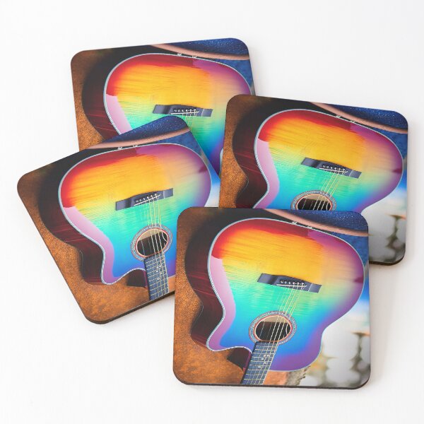 Item preview, Rainbow Colors on a Classic Acoustic Guitar designed and sold by deniselynnimage.