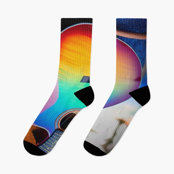 Item preview, Rainbow Colors on a Classic Acoustic Guitar designed and sold by deniselynnimage.