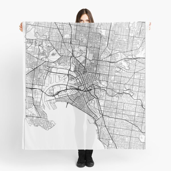 Melbourne Map Minimal Scarf