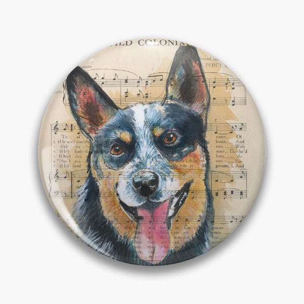 Item preview, Australian Blue Heeler on vintage sheet music designed and sold by Jacky Darcy Art.