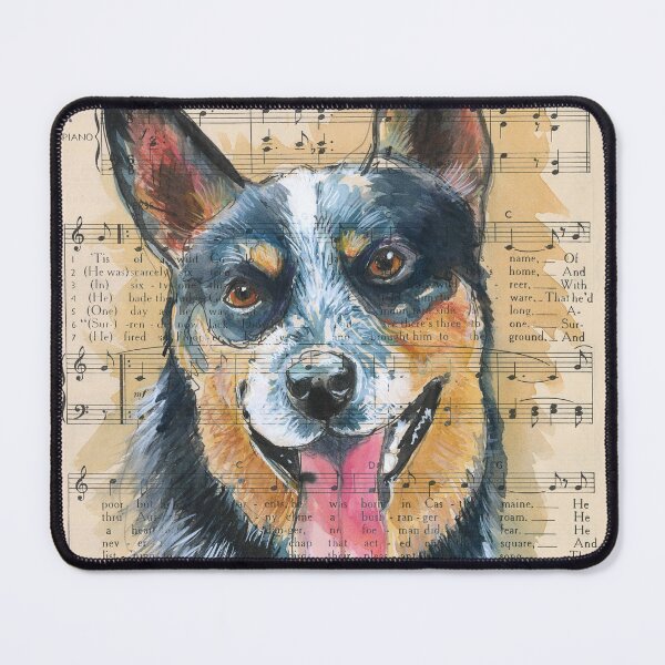 Item preview, Australian Blue Heeler on vintage sheet music designed and sold by Jacky Darcy Art.