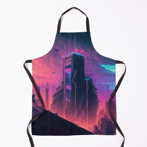 Item preview, Yellow Haze - Cyberpunk Cityscape Skyline designed and sold by ArkMinted.