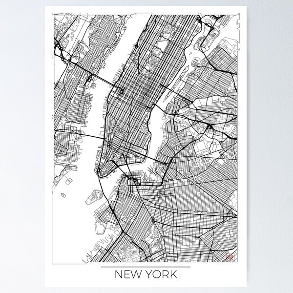 Item preview, New York Map Minimal designed and sold by HubertRoguski.