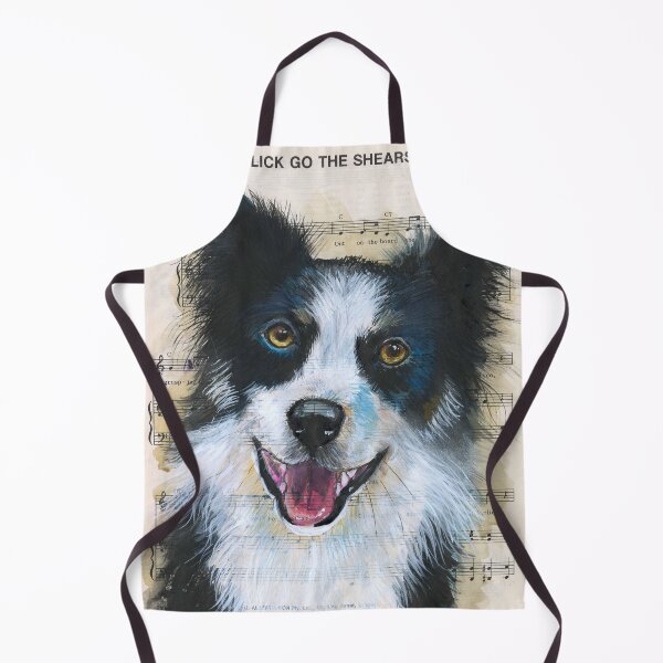Item preview, Border collie painting on vintage sheet music designed and sold by Jacky Darcy Art.