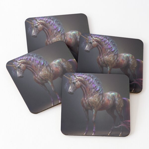 Item preview, Gold Encrusted Colorful Iridescent Lavender Magical Unicorn (Equine) designed and sold by Dragonstrom.