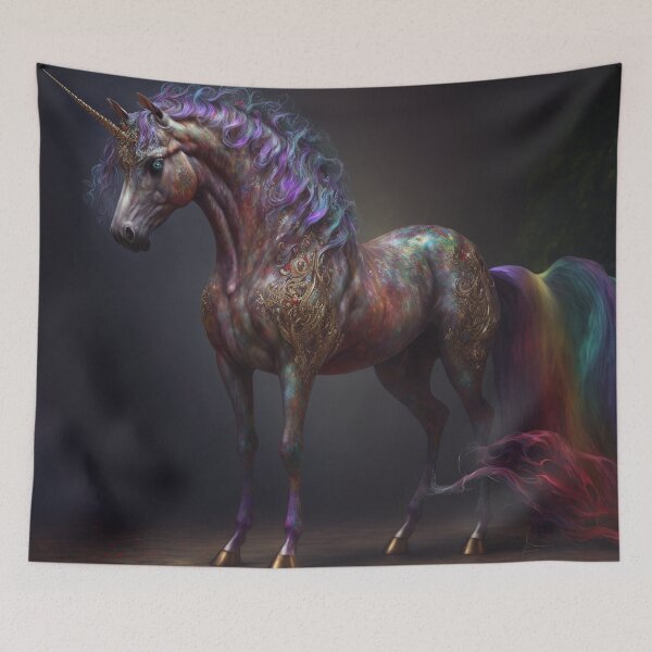 Item preview, Gold Encrusted Colorful Iridescent Lavender Magical Unicorn (Equine) designed and sold by Dragonstrom.