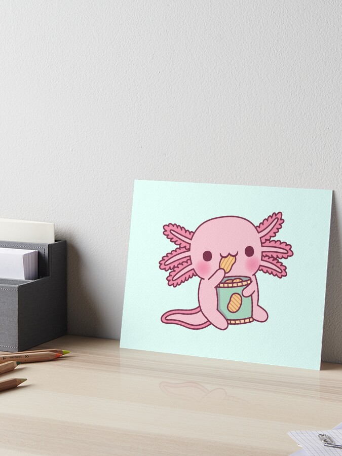 Funny Snaxolotl Axolotl Munching On Potato Chips | Sticker