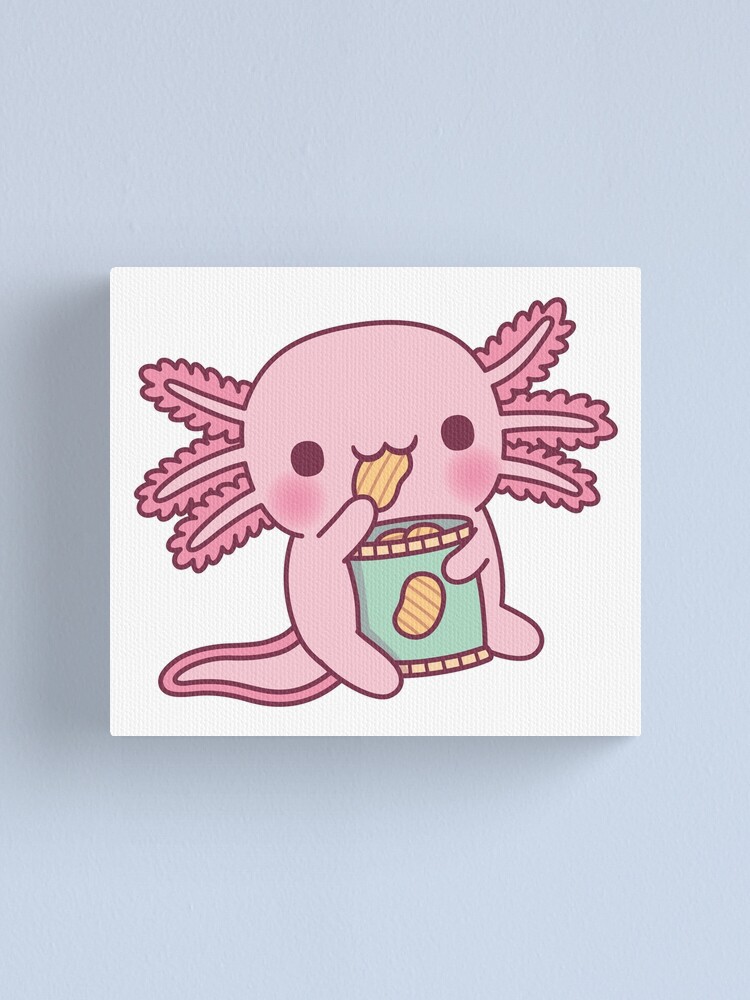 Funny Snaxolotl Axolotl Munching On Potato Chips | Sticker