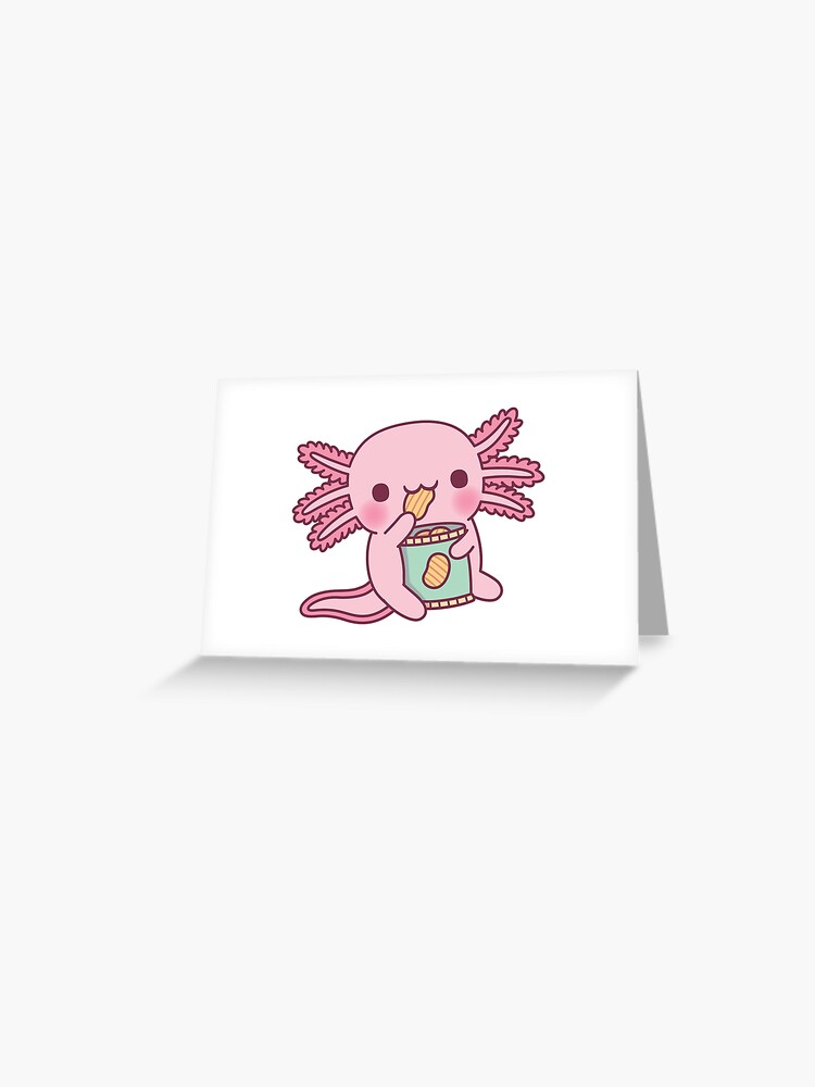 Funny Snaxolotl Axolotl Munching On Potato Chips | Sticker