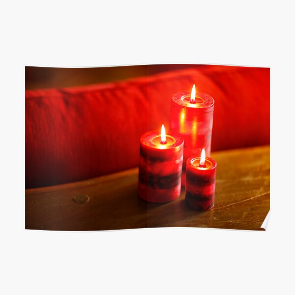 Three Red Candles Poster
