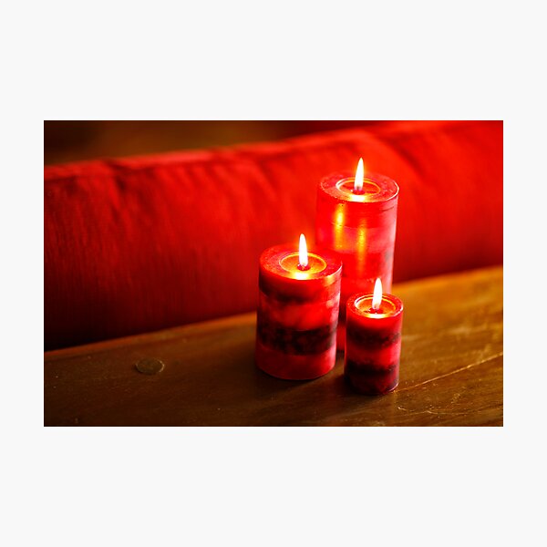 Three Red Candles Photographic Print