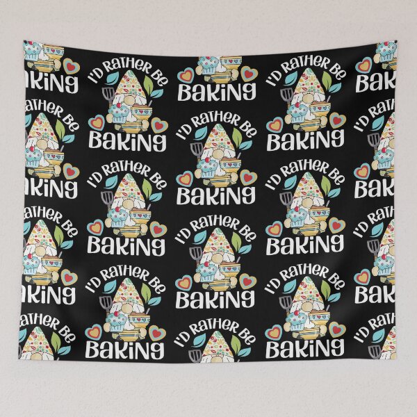 Item preview, I'd rather be baking - cute baking gnome designed and sold by EvergreenWhimsy.