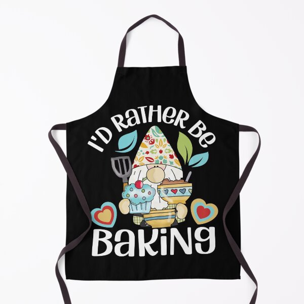 Item preview, I'd rather be baking - cute baking gnome designed and sold by EvergreenWhimsy.