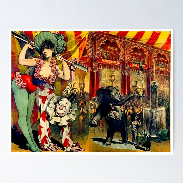 Item preview, CIRCUS : Vintage 1890 Circus Advertising Print designed and sold by posterbobs.
