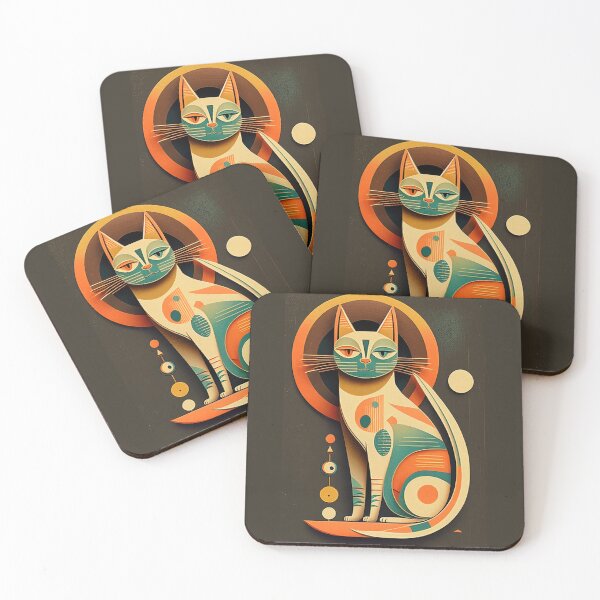 Item preview, Mid Century Cat 6 Abstract Art Print Painting Wall Decor designed and sold by winterkitty88.