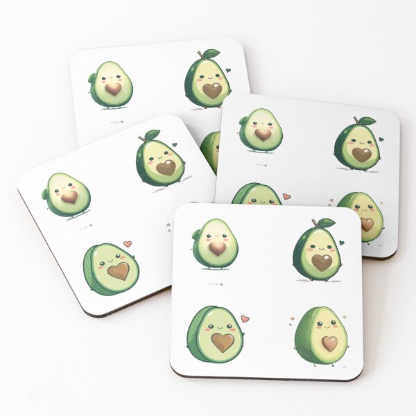 Item preview, Avocado stickers, kawaii cute sticker set - food sticker designed and sold by dreamwish.