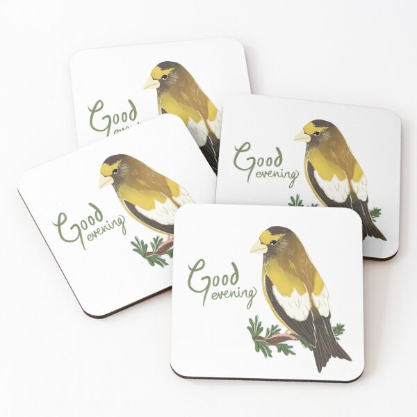 Item preview, "good evening" — evening grosbeak designed and sold by AvifaunaAplenty.