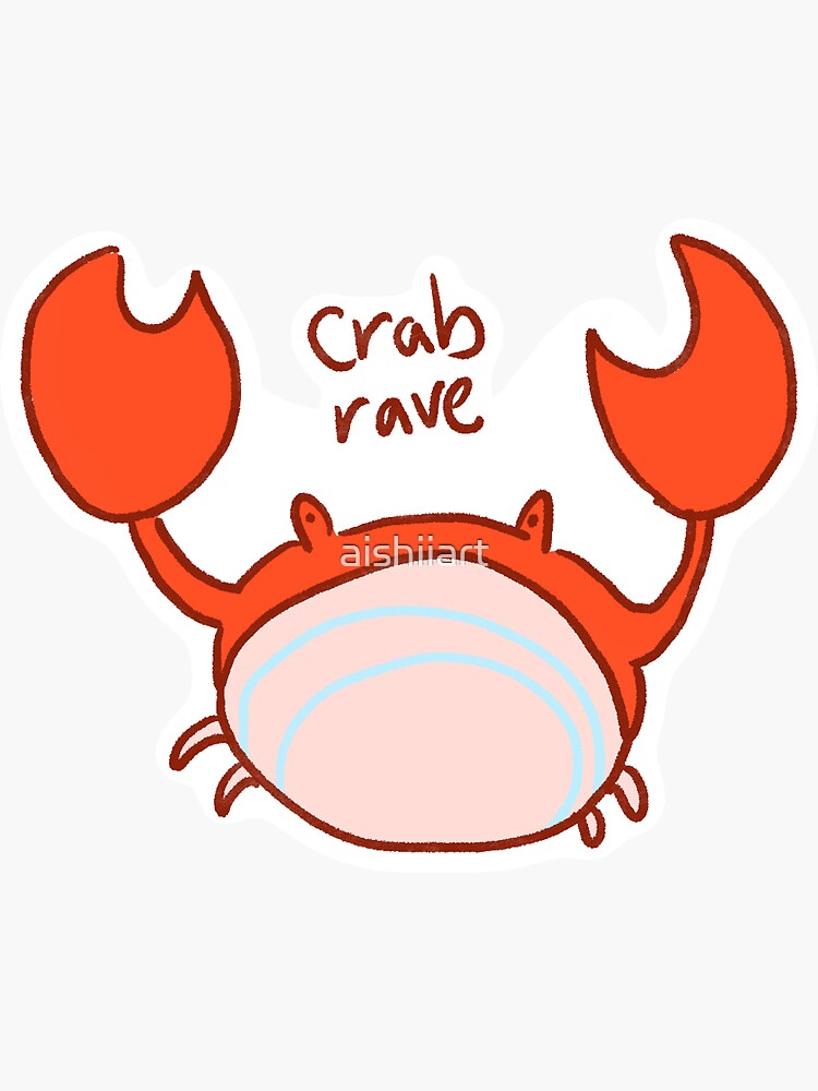 "Kawaii Crab Rave" Sticker for Sale by aishiiart Redbubble